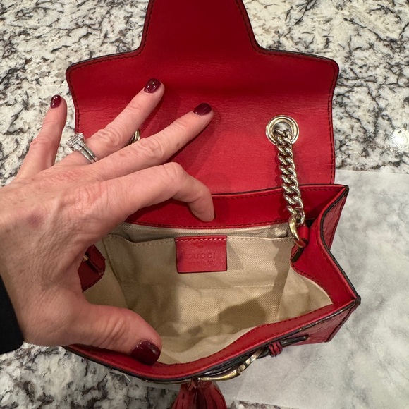 SOLD. SOLD SOLD Gucci Red Emily Leather Crossbody Bag Guccissima Horsebit - Picture 10 of 16